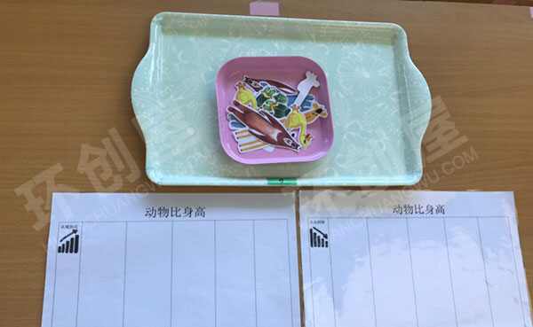 幼儿园环创益智区动物比身高图片
