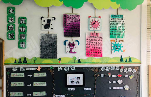 幼儿园疫情期间环创主题墙图片