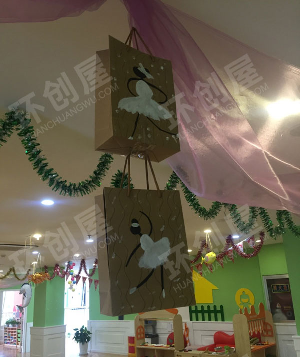幼儿园纸袋舞蹈吊饰图片