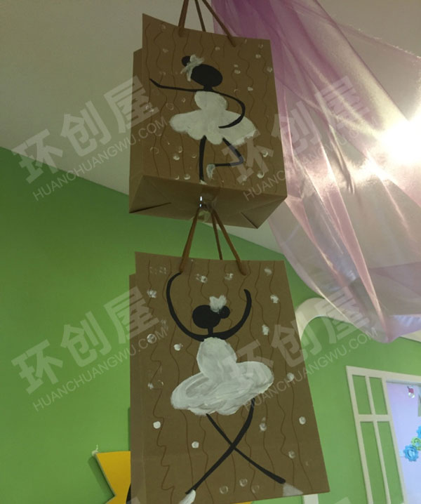 幼儿园纸袋舞蹈吊饰图片