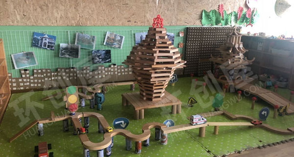 幼儿园建构区著名建筑搭建图片
