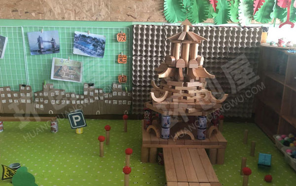 幼儿园建构区著名建筑搭建图片
