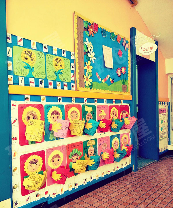 幼儿园自制3D图书区墙面布置图片