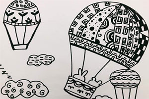 幼儿园美术区线描画环创图片7张
