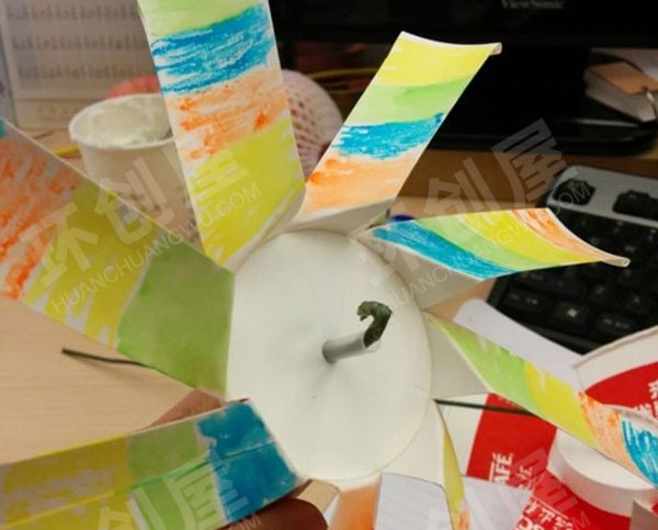 幼儿园科学区纸杯风车制作图片