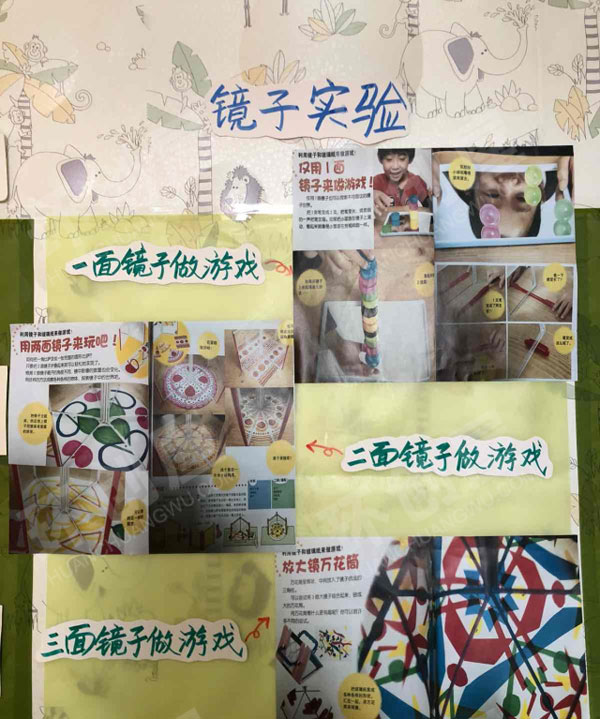 幼儿园科学区两面镜子做游戏图片