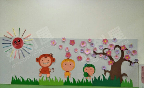 幼儿园主题墙春暖花开环创图片