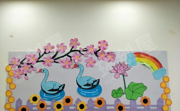 幼儿园主题墙春暖花开环创图片