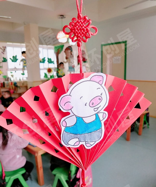 幼儿园挂饰手工扇子图片