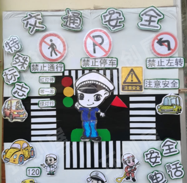 幼儿园走廊安全知识环创图片