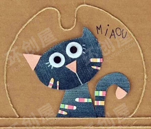 幼儿园作品展示动物布贴画图片