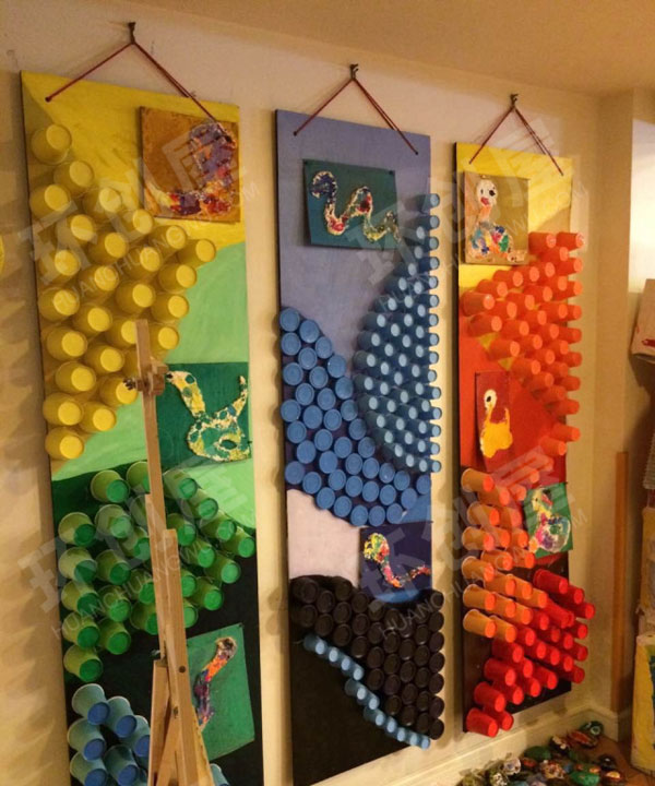 幼儿园作品展示各种创意墙面画图片