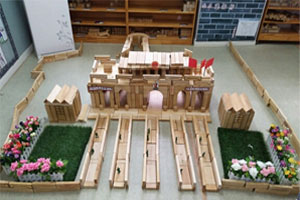 幼儿园建构区搭建天安门图片