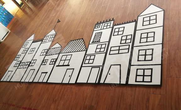 幼儿园建构区墙壁建构画图片