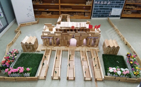 幼儿园建构区搭建天安门图片