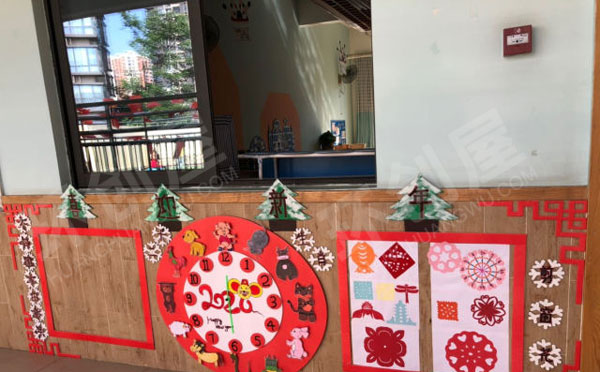 幼儿园喜迎新年主题墙图片