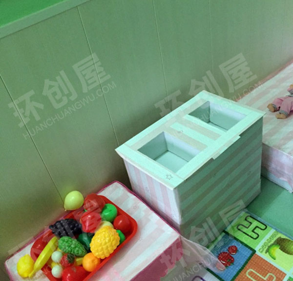 幼儿园角色区绿色小清新娃娃家图片