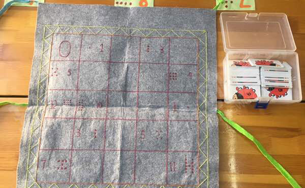 幼儿园益智区扑克牌数物对应图片