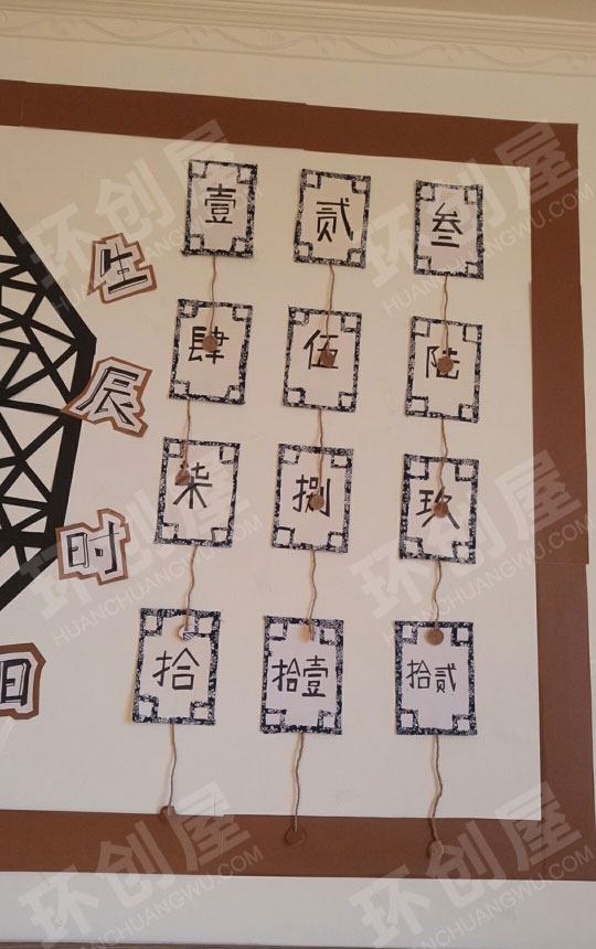 幼儿园墙面布置国学风主题图片