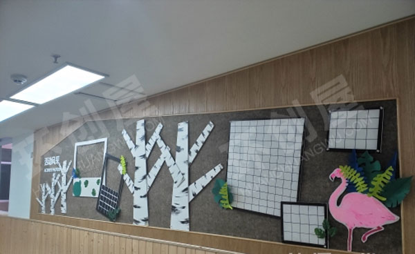 幼儿园ins风走廊墙面布置图片