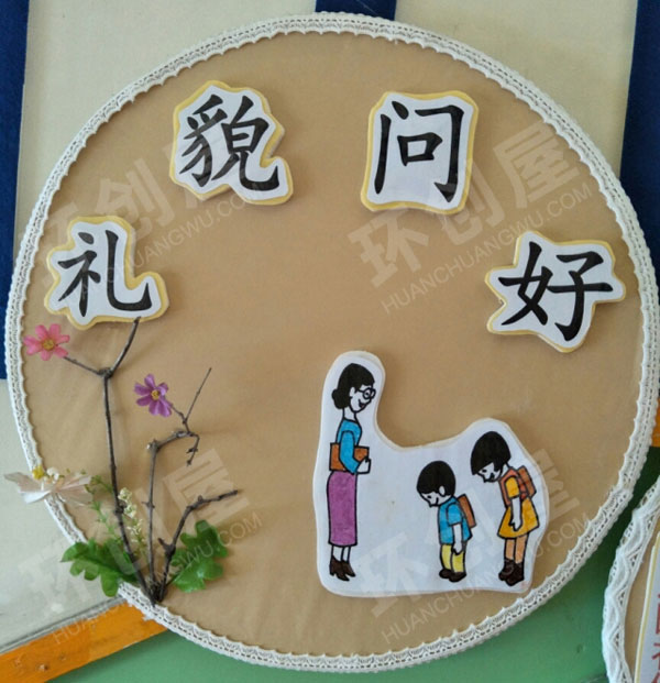 幼儿园楼梯布置礼仪墙饰图片