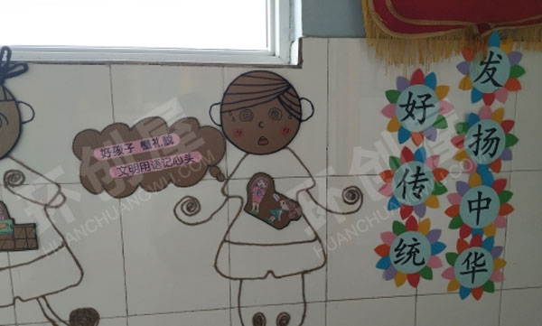 幼儿园走廊墙面可爱的娃娃图片