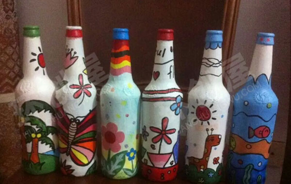 幼儿园酒瓶系列作品展示图片
