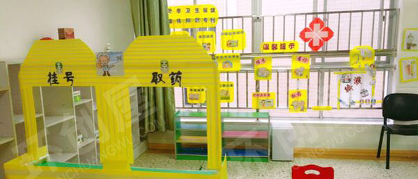 幼儿园角色游戏医院和超市图片