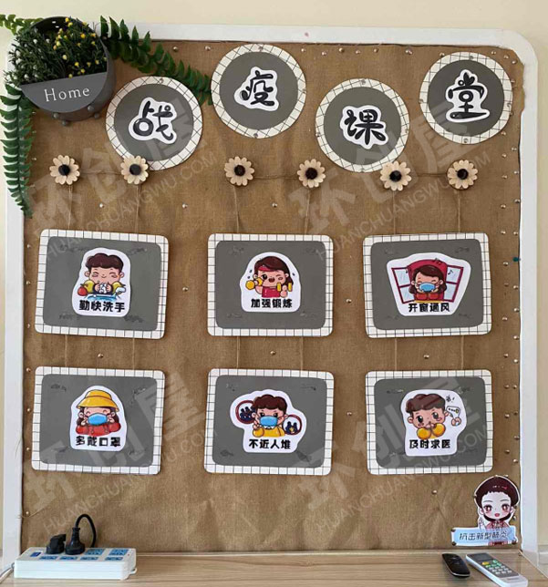 幼儿园墙面布置新型冠状病毒图片