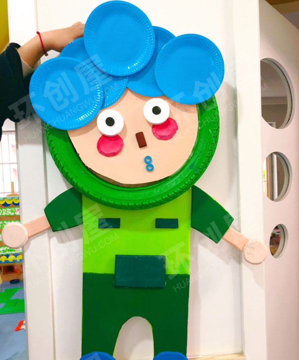 幼儿园废物利用走廊作品展图片