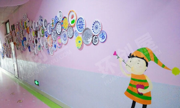 幼儿园纸盘走廊装饰图片