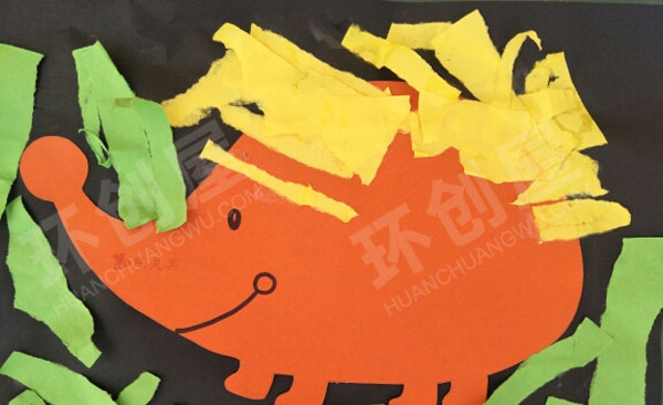 幼儿园撕贴画小刺猬作品展示图片