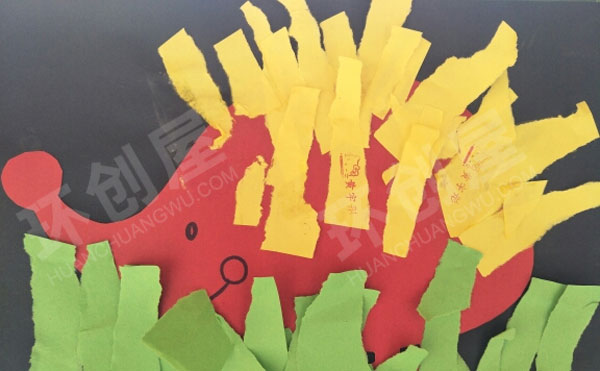 幼儿园撕贴画小刺猬作品展示图片