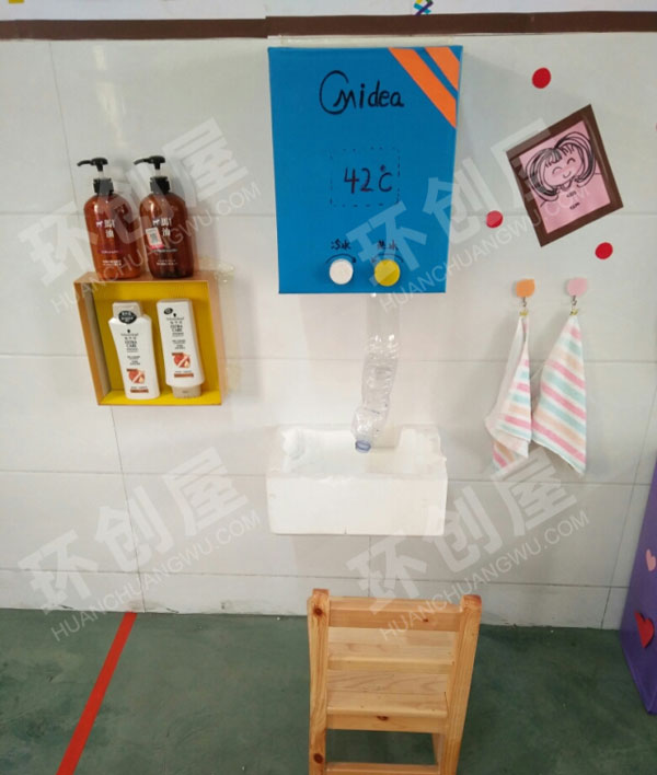 幼儿园理发店废物利用理发设施图片