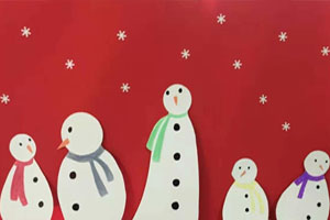 幼儿园冬季主题小雪人门窗贴纸图片