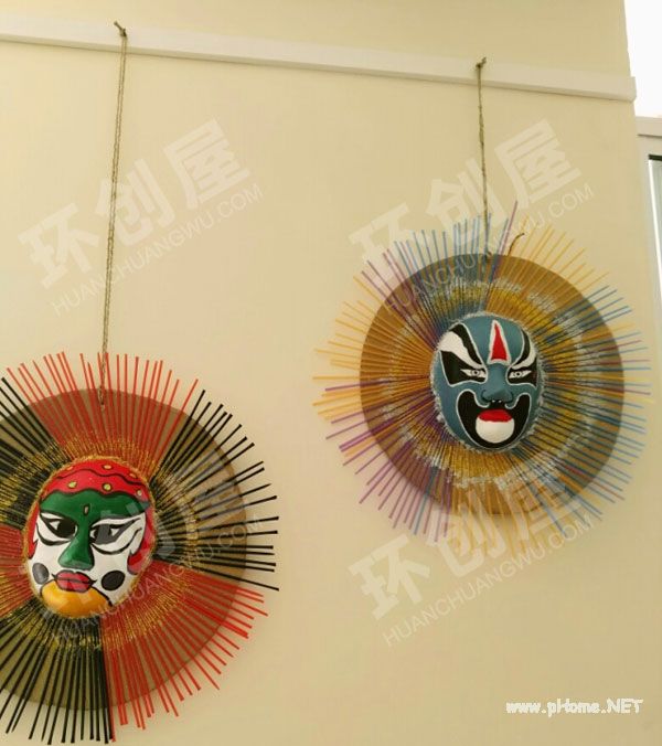 幼儿园五彩脸谱走廊墙面环创图片