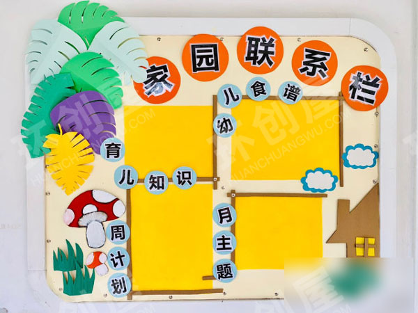 幼儿园好看的家园联系栏环创图片
