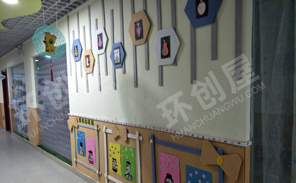 幼儿园走廊作品墙展示图片