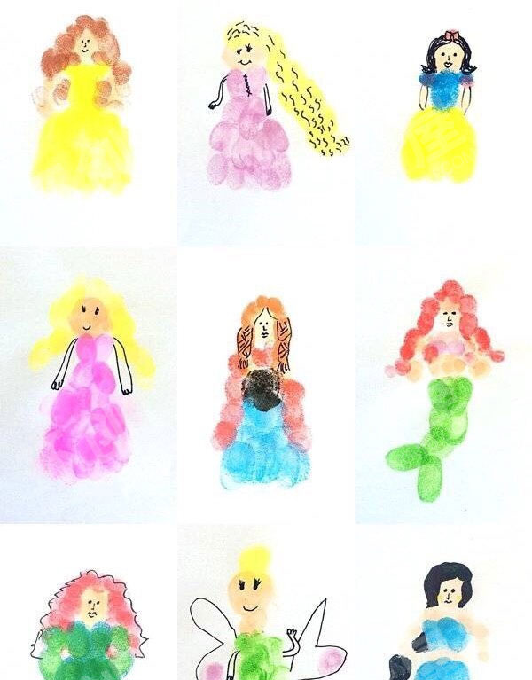 幼儿园美工区手指印画图片