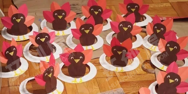 幼儿园表演区制作火鸡头饰图片