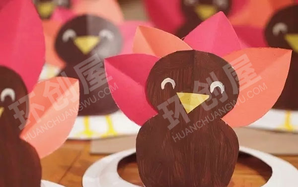 幼儿园表演区制作火鸡头饰图片