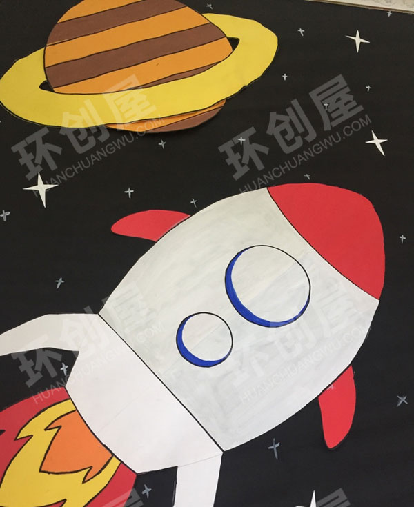 幼儿园太空主题墙图片