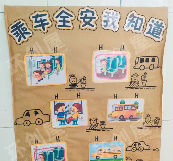 幼儿园关于车墙面布置图片