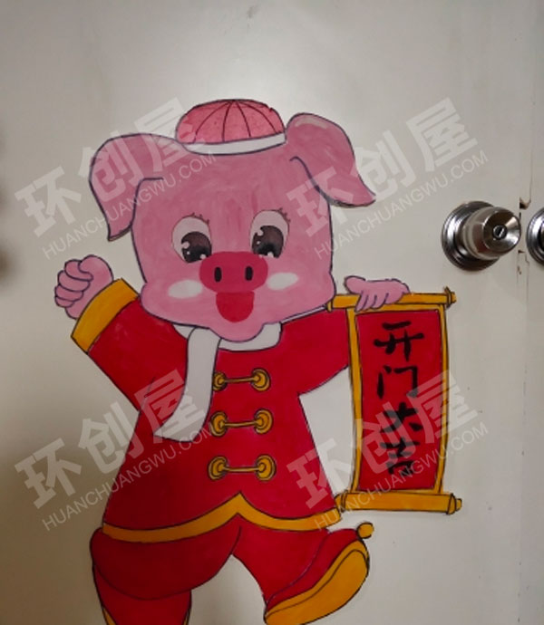 幼儿园元旦门窗装饰图片