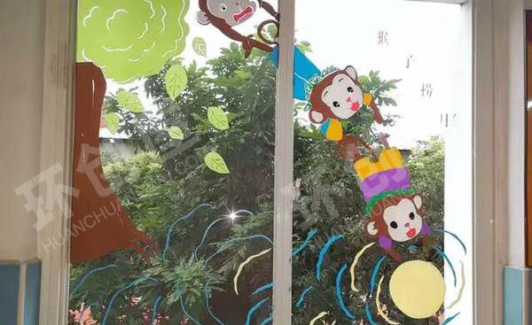 幼儿园教室窗户环创中华文学风格图片