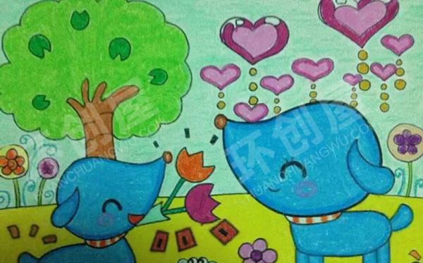 幼儿园油画棒作品展示图片