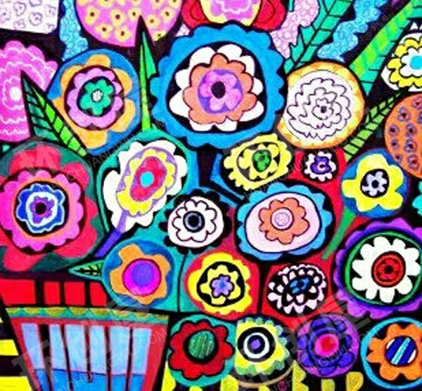 幼儿园线描画环创作品展示图片
