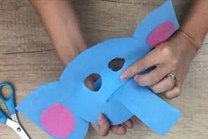 幼儿园美工区会动鼻子的大象面具图片4张