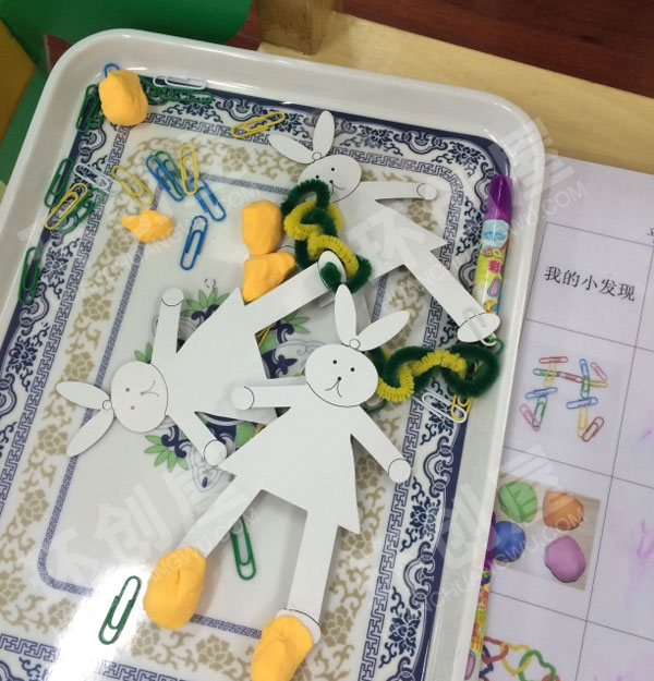 幼儿园科学区平衡纸人图片