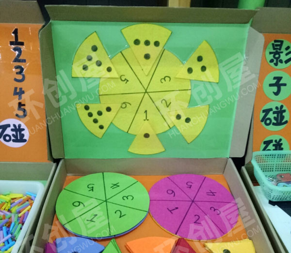 幼儿园环创益智区自制各种玩具图片